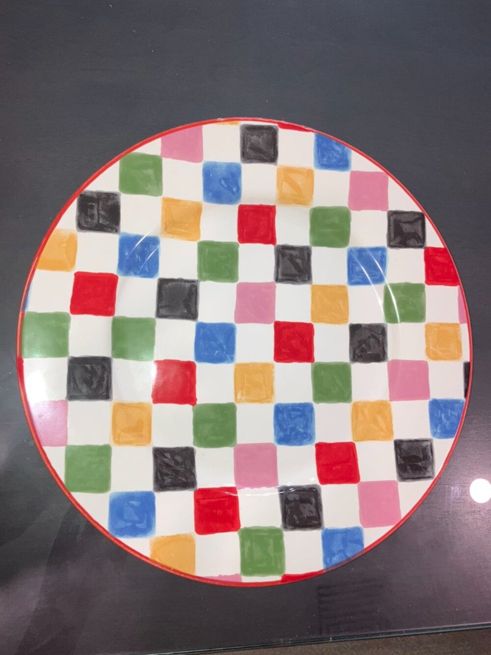 Mackenzie-Childs Rainbow Checkered Plate